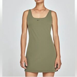 Nike Bliss Luxe short Dress  Medium Olive with shorts